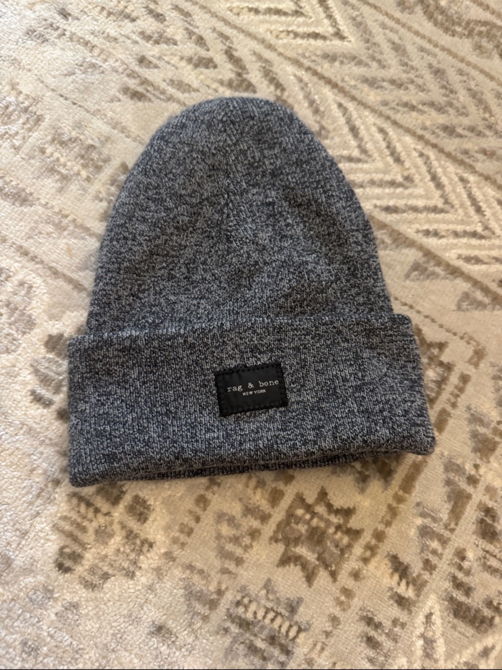 rag & bone Charcoal Gray Knit Cuffed Beanie